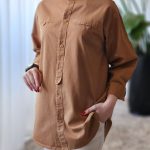 شومیز مانتویی کتان ارغوان