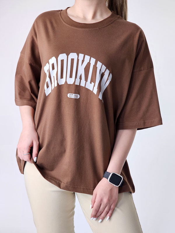 تیشرت باکسی نخ پنبه ‌‌Brooklyn