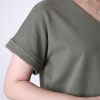 تیشرت یقه هفت پنبه ژاکارد روژینا