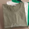 تیشرت باکسی نخ پنبه Believe (ایراددار)