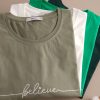 تیشرت باکسی نخ پنبه Believe (ایراددار)