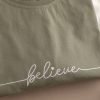 تیشرت باکسی نخ پنبه Believe (ایراددار)