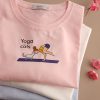 تیشرت نخ پنبه ‌‌Yoga with cats (ایراددار)