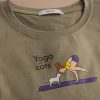 تیشرت نخ پنبه ‌‌Yoga with cats (ایراددار)