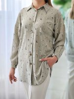شومیز مانتویی گلدار شکوفه