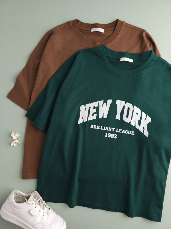 تیشرت باکسی زنانه New york 557258