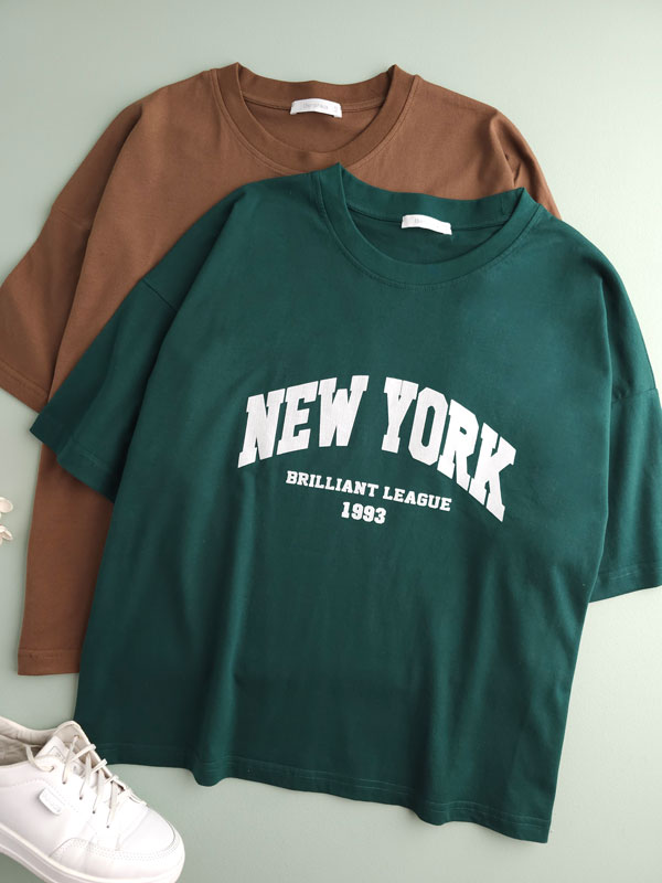 تیشرت باکسی زنانه New york 557258