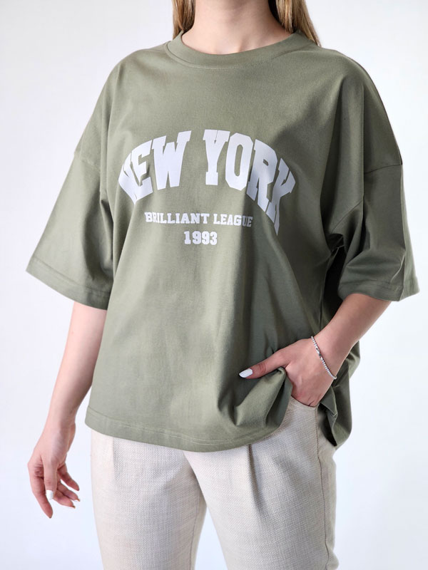 تیشرت باکسی زنانه New york 557258