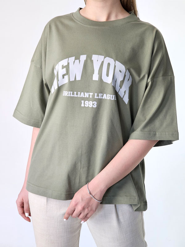 تیشرت باکسی زنانه New york 557258