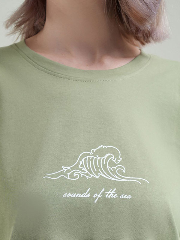 تیشرت باکسی نخ پنبه ‌‌Sea (ایراددار)