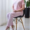 ست خونگی تیشرت و شلوار زنانه کفشدوزک
