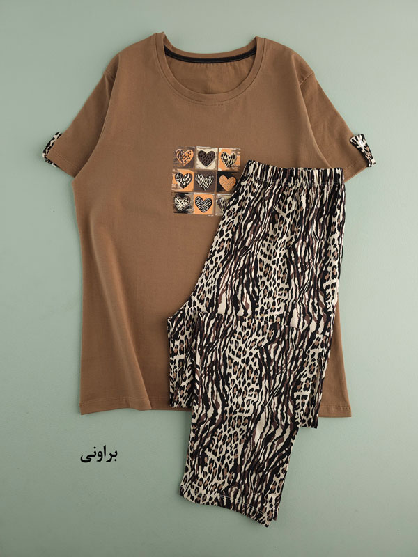 ست خونگی زنانه تیشرت و شلوار‌