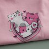 ست راحتی زنانه تیشرت و شلوارک Lovely Cats