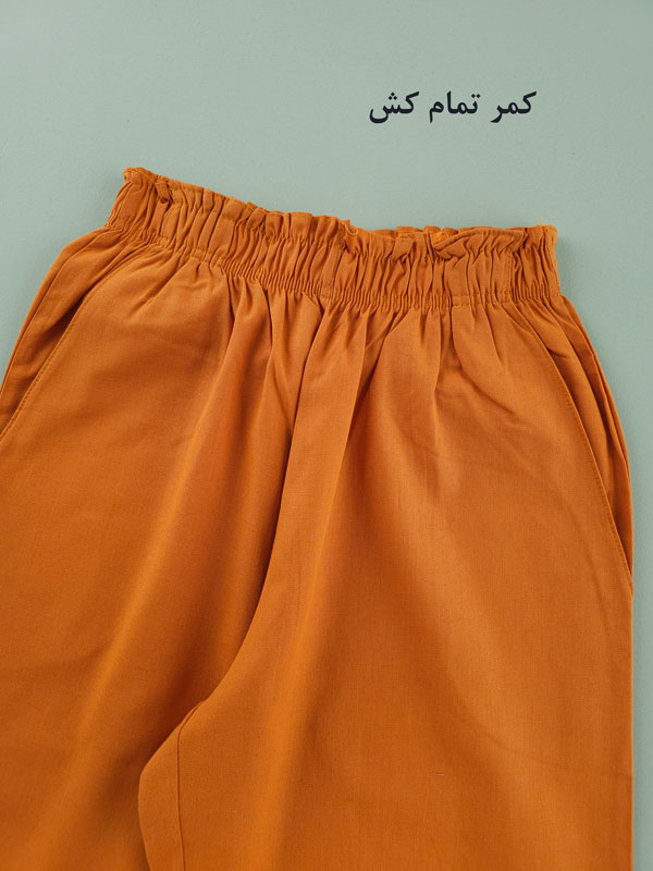 ست تیشرت لانگ و شلوار لینن ترنج