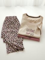 ست راحتی زنانه تیشرت و شلوار Leopard