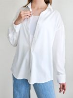 شومیز سفید گلاره (ایراددار)