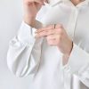 شومیز سفید گلاره (ایراددار)