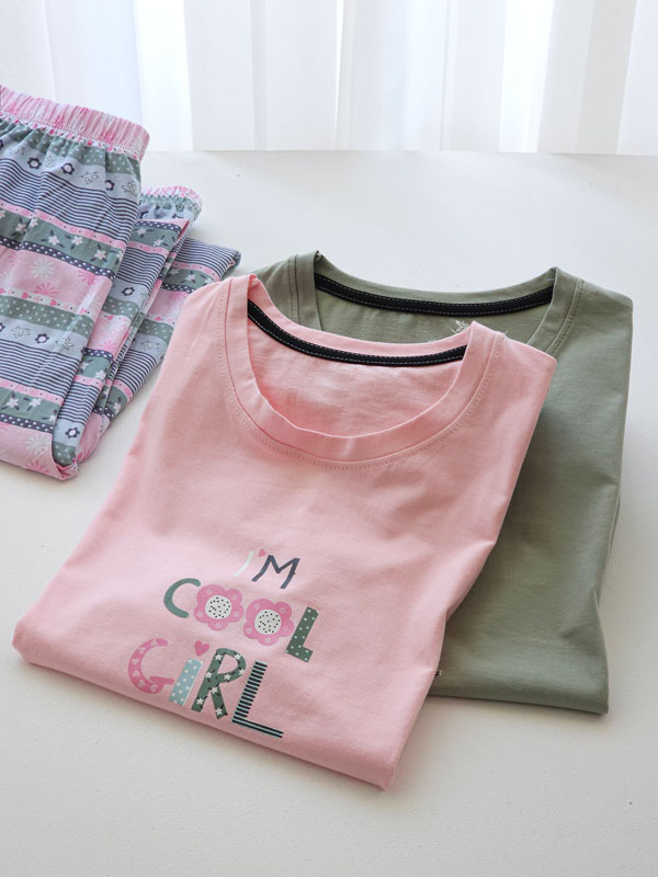 ست راحتی زنانه تیشرت و شلوار Cool girl